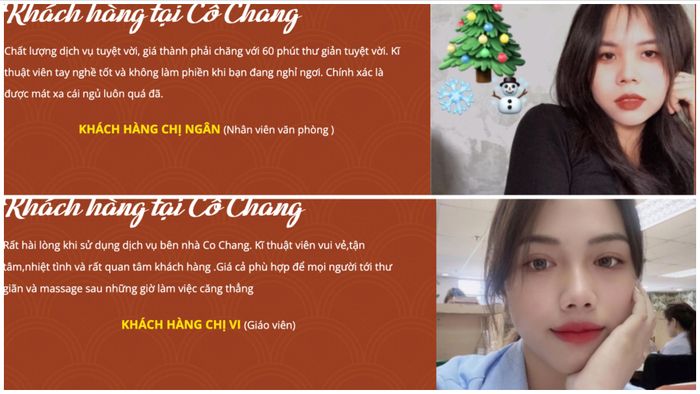 Đánh giá từ khách hàng tại spa Dưỡng sinh Cô Chang hình 1