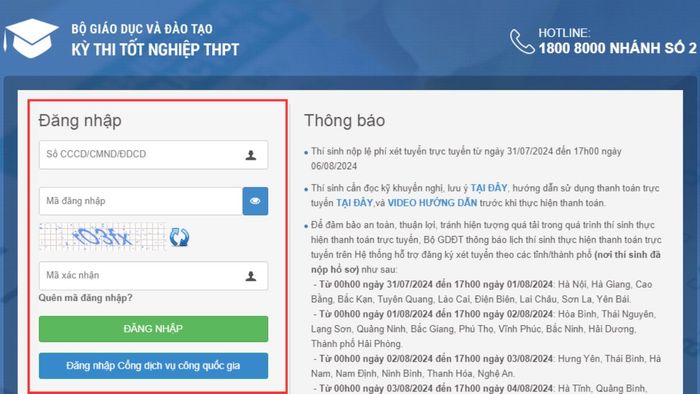 Hướng dẫn xác nhận nhập học trực tuyến bước 1
