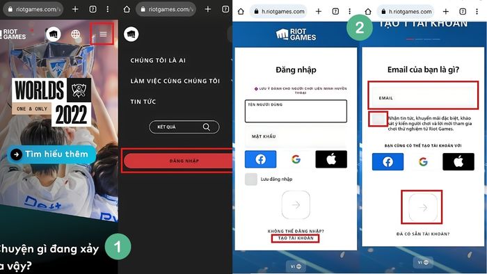 Hướng dẫn đăng ký tài khoản Riot VN bước 1