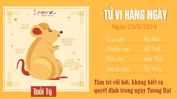 Dự đoán tử vi hàng ngày 23/8/2024 cho 12 con giáp - tuổi Tý