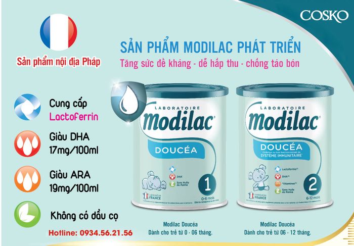 Sữa Modilac – Nhập khẩu nguyên lon từ Pháp, hàng nội địa