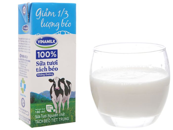 Hình ảnh sữa tách béo không đường Vinamilk 2