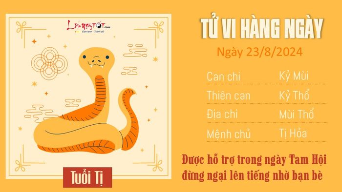 Dự đoán tử vi ngày 23/8/2024 cho 12 con giáp - tuổi Tị