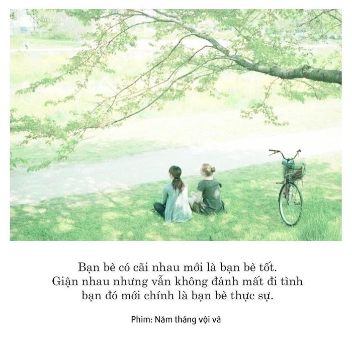 Bạn bè thực sự là những người dù có cãi nhau vẫn không làm mất đi tình bạn. Đó mới là tình bạn thật sự.