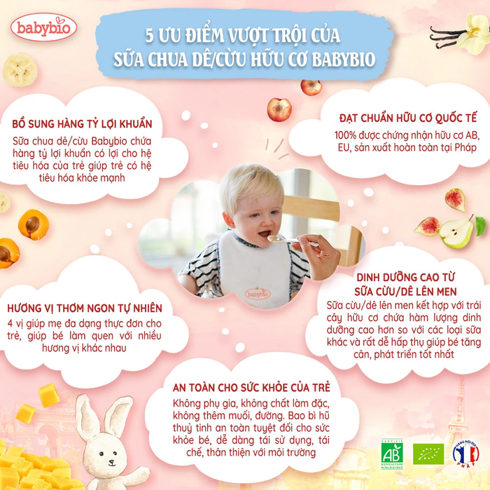 Hình ảnh sữa chua cừu hữu cơ Babybio 1