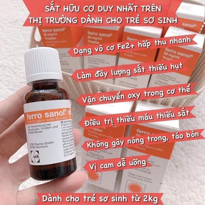 Sắt Giọt Hữu Cơ Ferro Sanol Tropfen - Hình ảnh 2