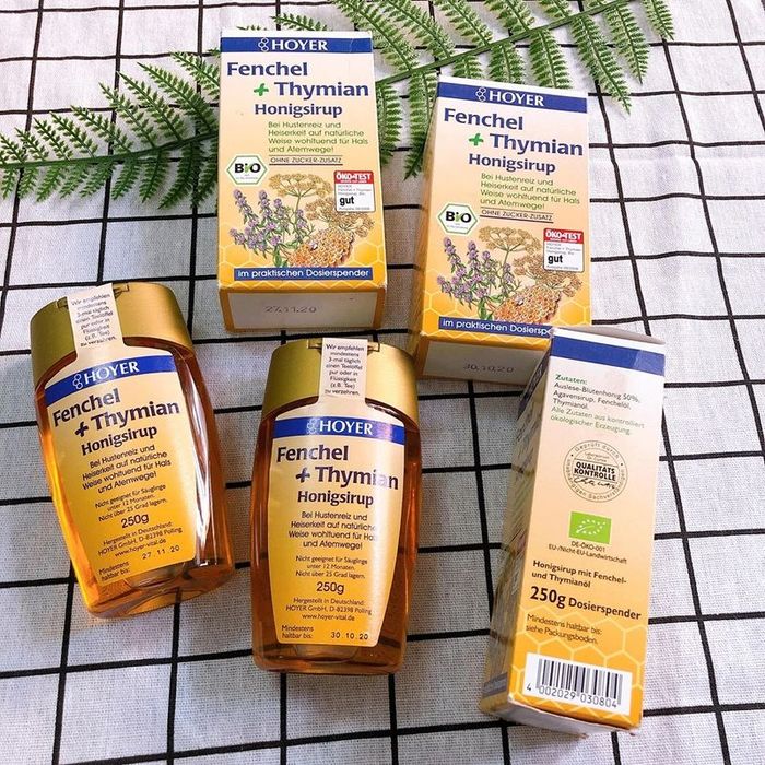 Hình ảnh 1 của siro mật ong hữu cơ Hoyer Fenchel Thymian Honigsirup
