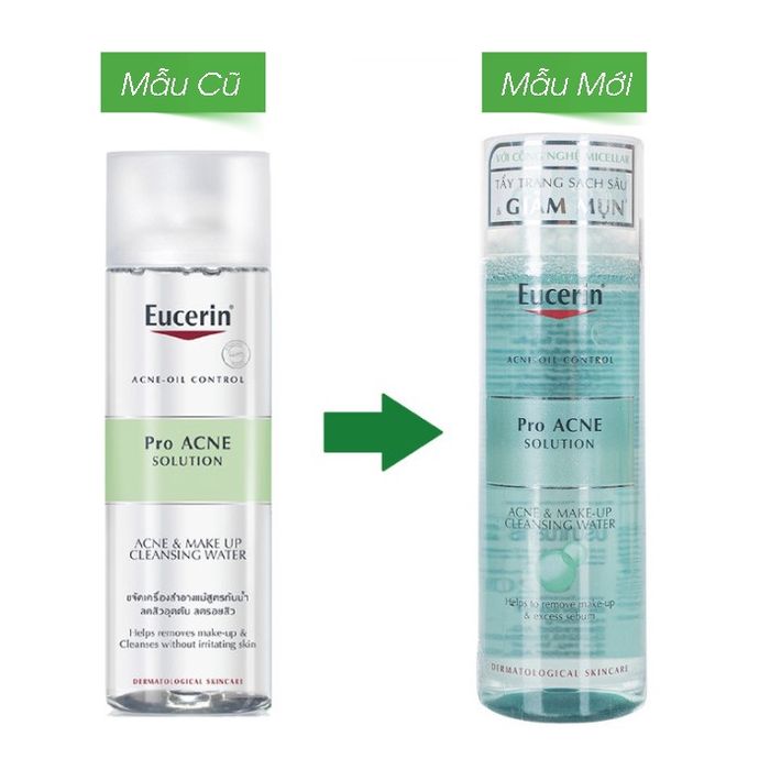 Nước Tẩy Trang Eucerin Acne-Oil Control ProACNE Solution Acne & Make-Up Cleansing Water cho da dầu mụn - hình ảnh 1