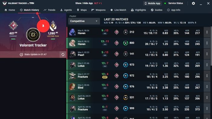 Hướng dẫn sử dụng Valorant Tracker để kiểm tra chỉ số tài khoản - Bước 3