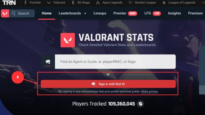 Hướng dẫn sử dụng Valorant Tracker để kiểm tra chỉ số tài khoản - Bước 2