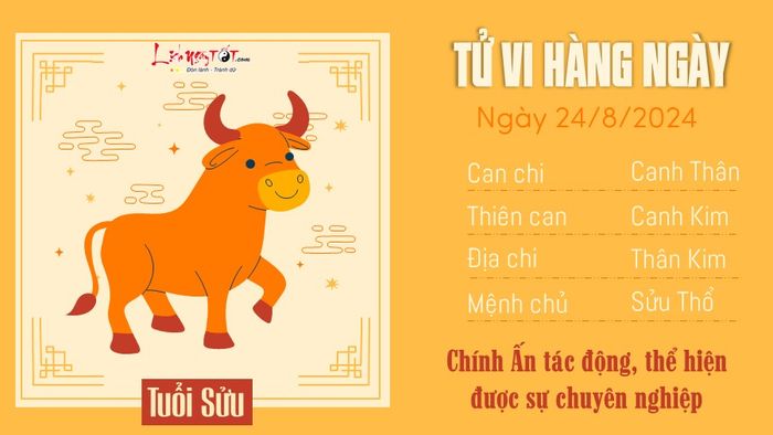 Tử vi ngày 24/8/2024 - Tuổi Sửu