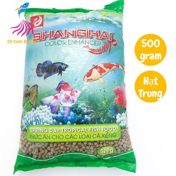 Hình ảnh thức ăn cho cá Shanghai 5 gói 100g hạt nhỏ