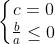 \left\{\begin{matrix} c=0\\ \frac{b}{a} \leq 0 \end{matrix}\right.