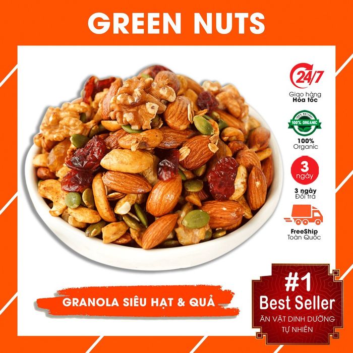 Greens Nuts - Đồ ăn vặt dinh dưỡng healthy hình 2