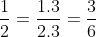 \frac{1}{2} = \frac{3}{6}