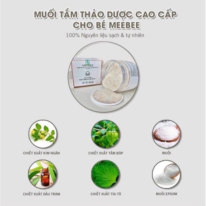 Muối Tắm Thảo Dược MeeBee Cho Bé 0+ - Hình 2
