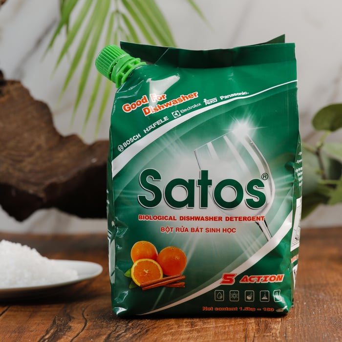 Hình ảnh bột rửa chén sinh học Satos