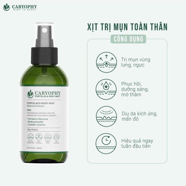 Xịt trị mụn toàn thân Caryophy Portulaca Body Mist hình 1