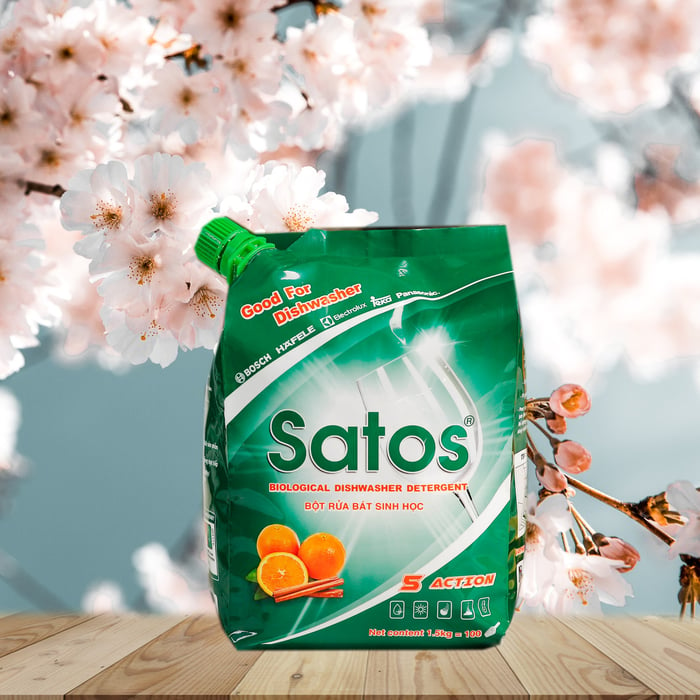 Hình ảnh bột rửa chén sinh học Satos 2