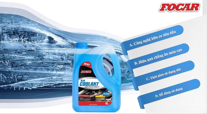 Nước làm mát động cơ ô tô Focar Blue Coolant hình 2