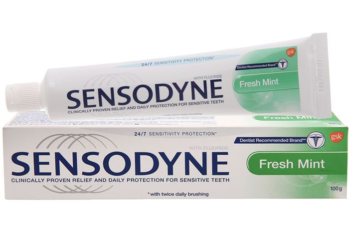 Hình ảnh kem đánh răng Sensodyne Fresh Mint Bạc Hà Mát Lạnh 2