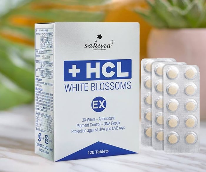 Viên Uống Điều Trị Nám Sâu Sakura White Blossoms HCL EX ảnh 1