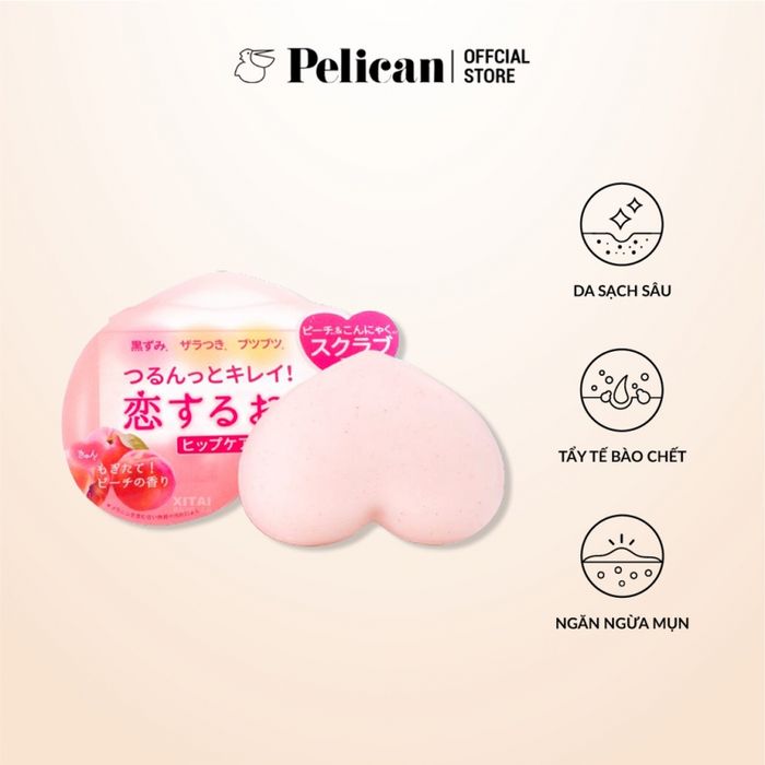 Hình ảnh 2 của xà phòng Pelican Hip Care Scrub Soap 80g chống thâm mông và làm sạch cơ thể