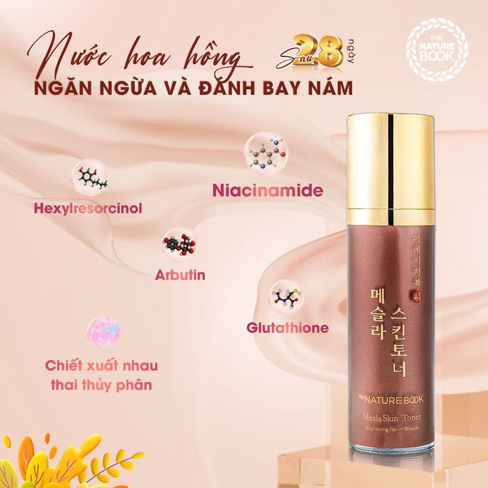 Nước Hoa Hồng Dưỡng Trắng Ngừa Nám Da The Nature Book từ Hàn Quốc, hình ảnh 1