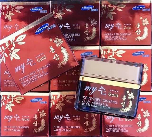 Hình ảnh 2 của Kem Dưỡng Trắng Da Ban Đêm Hồng Sâm Đỏ My Gold Korea Red Ginseng White Cream