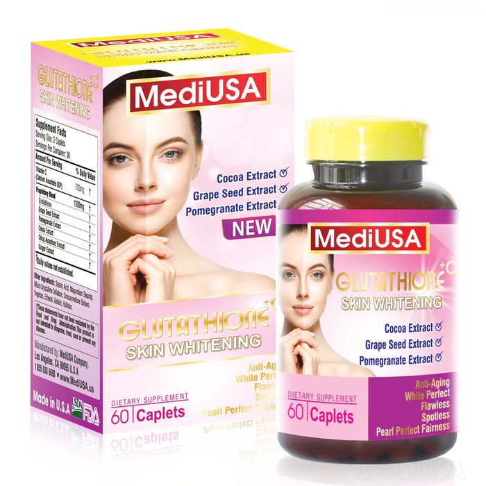 Hình ảnh 1 của Viên Uống Trắng Da MediUSA Glutathione Skin Whitening