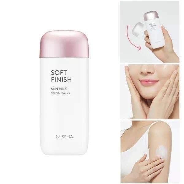 Kem chống nắng và nâng tone da dạng sữa MISSHA SOFT FINISH SUN MILK SPF50+ PA+++ hình 1