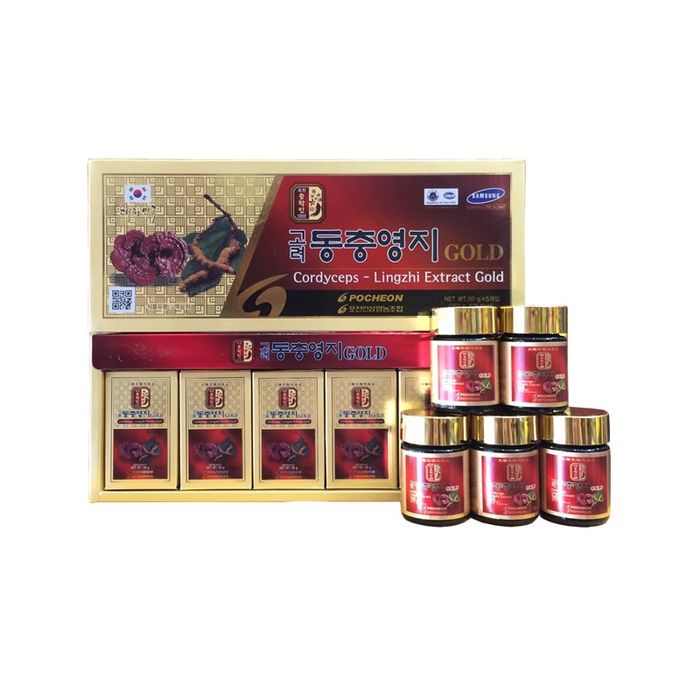 Nước Đông Trùng Hạ Thảo Linh Chi KGS Korean Linhzhi Cordyceps Militaris Gold - Hình ảnh 1