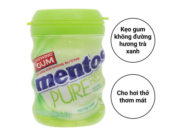 Hình ảnh kẹo gum không đường Mentos Pure Fresh hương Lime Mint 2