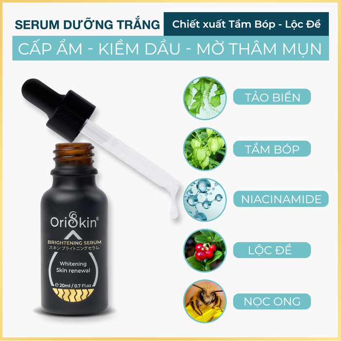 Hình ảnh 2 của Serum Dưỡng Trắng Da, Mờ Nám, Tàn Nhang, Se Khít Lỗ Chân Lông Dành Cho Nam Giới Oriskin Brightening