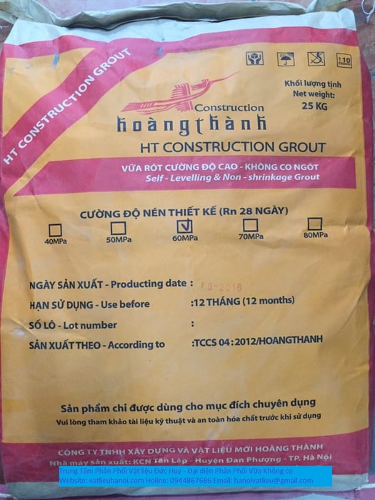 HT CONSTRUCTION GROUT - VỮA KHÔNG CO NGÓT CƯỜNG ĐỘ CAO (ảnh 1)