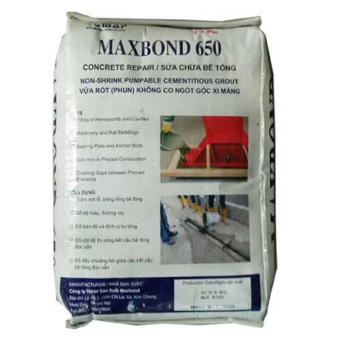 MAXBOND 650 - VỮA KHÔNG CO NGÓT GỐC XI MĂNG CƯỜNG ĐỘ CAO (ảnh 2)