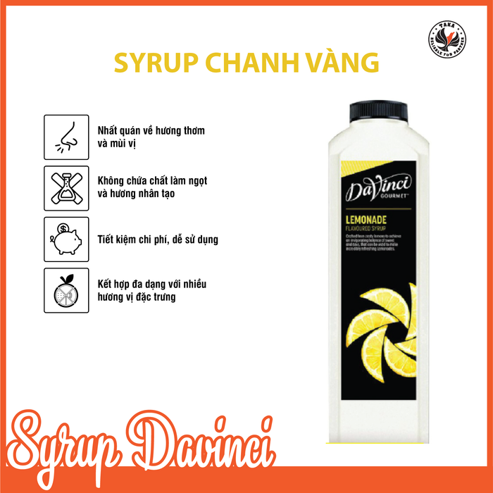 Siro chanh vàng Lemonade Syrup - DaVinci Gourmet ảnh 1