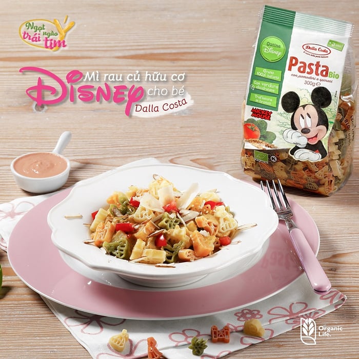 Mì nui rau củ hữu cơ hình Chuột Mickey của Dalla Costa - Ảnh 1