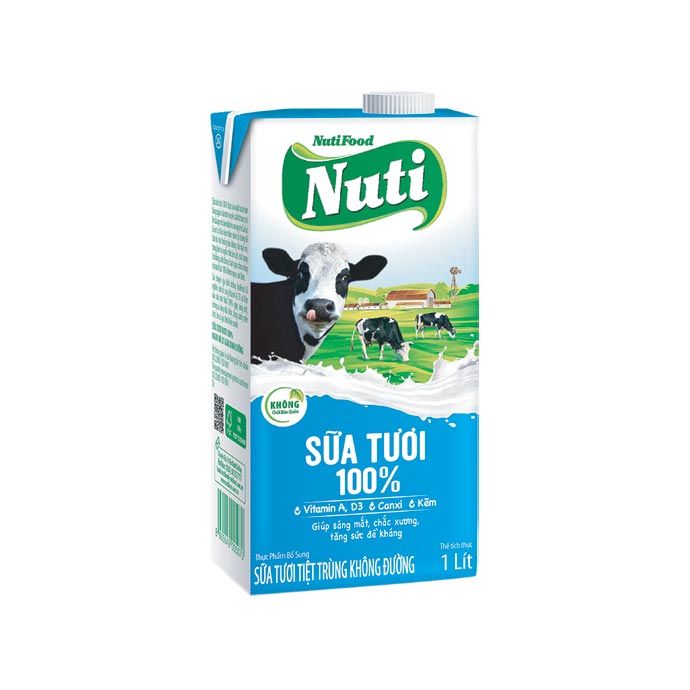 Sữa tươi tiệt trùng Nuti không đường - Hình ảnh 1