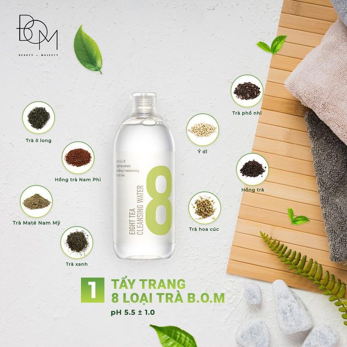 Ảnh sản phẩm Nước Tẩy Trang Dưỡng Ẩm Dịu Nhẹ Chiết Xuất Từ 8 Loại Trà Bom Eight Tea Cleansing Water số 2