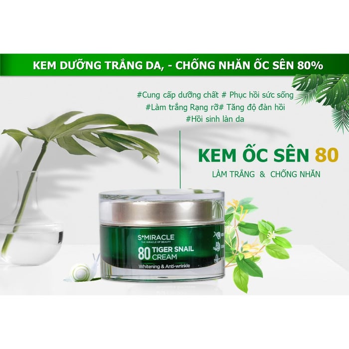 Kem Dưỡng Da Trắng Ốc Sên S+Miracle 80% - Hình 1