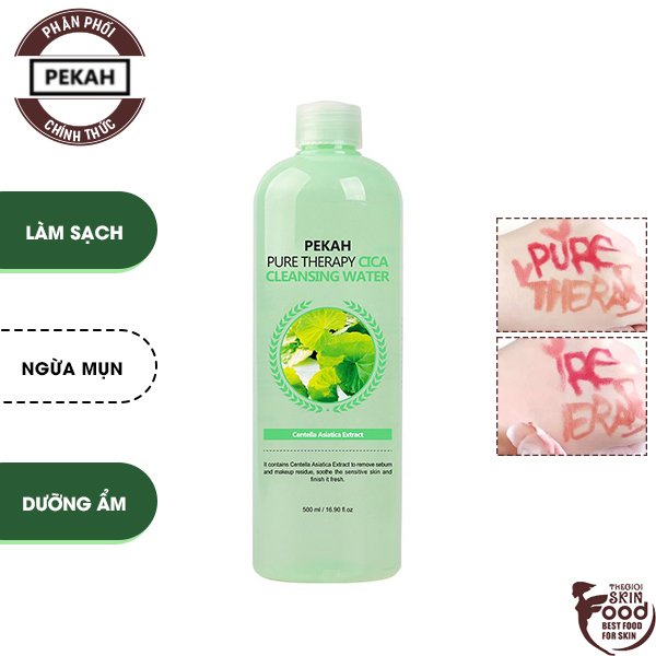 Hình ảnh 1 của Nước Tẩy Trang Rau Má Pekah Pure Therapy Cica Cleansing Water