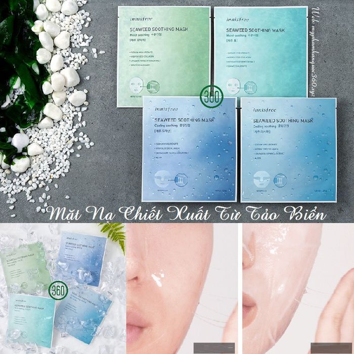 Mặt Nạ Tảo Biển Innisfree Seaweed Soothing Mask - Hình 2