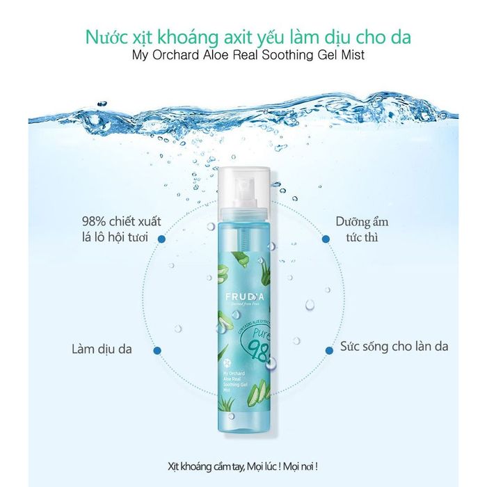 Hình ảnh xịt khoáng FRUDIA chiết xuất lô hội My Orchard Aloe Real Soothing Gel Mist