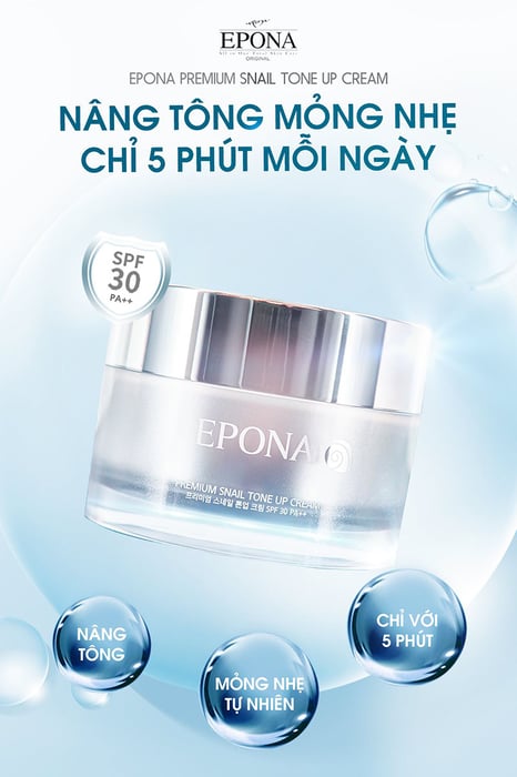 Kem Dưỡng Epona Premium Snail Tone Up Cream SPF 30/ PA++ - Hình 2