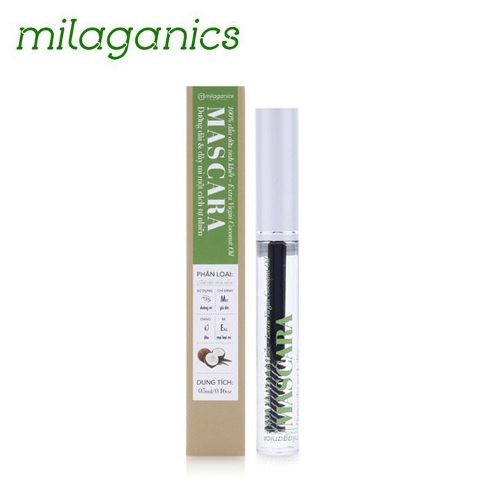 Mascara Dầu Dừa Dưỡng Mi Dài và Dày Khỏe Milaganics hình 1