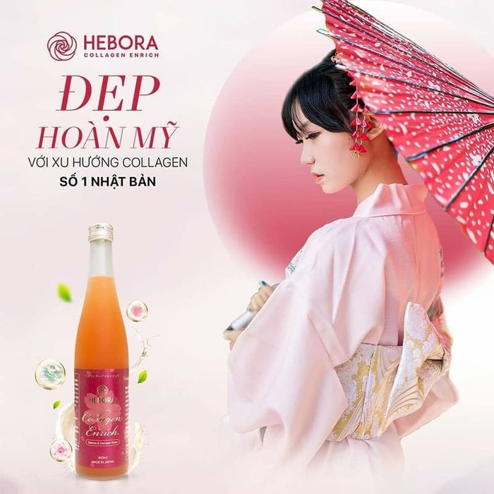 Nước Uống Collagen Hebora Enrich Hoa Hồng Damask Nhật Bản Giúp Làm Đẹp Da và Thơm Cơ Thể Ảnh 2