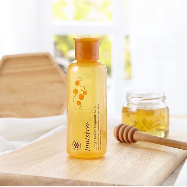 Hình ảnh Nước Hoa Hồng Cung Cấp Dưỡng Ẩm Sâu Với Chiết Xuất Gừng Và Mật Ong Innisfree Ginger Honey Ampoule Skin