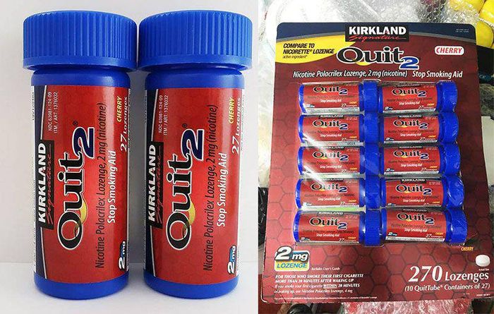 Kẹo dòn cai thuốc lá Kirkland Signature Quit 2 Lozenges Cherry - Hình ảnh 1