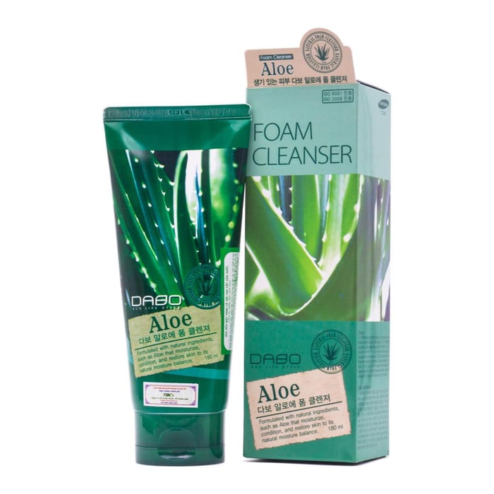 Sữa rửa mặt lô hội Dabo Aloe Foam Cleanser cao cấp từ Hàn Quốc, ảnh 1